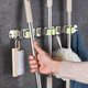
Wei Yang WYS-1585 304 stainless steel mop rack, gray 1 clamp 2 hooks, cleaning tool holder mop clip