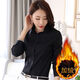 Siran Lunsa thickened warm long-sleeved white shirt women's professional wear student shirt top formal hotel slim work clothes white (plus velvet) L (100-110Jin Jin equals 0.5 kg)