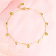 Six pills 18k gold anklet female ring four-leaf clover rose gold color gold transfer small gold beads simple personalized pendant anklet 1