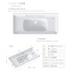 Bassin en céramique intégré Pournel Basin de lavabo semi-emballé bassin de salle de bain bassin carré bassin simple bassin 1048nj bassin d'armoire (y compris les accessoires de drainage des robinets)