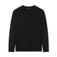 Qipai round neck sweater men's winter jacquard texture comfortable and warm men's casual all-match sweater black S (165)