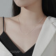 Crystal 999 Pure Silver Necklace Women's Silver Chain Single Chain No Pendant Clavicle Chain Naked Chain Plain Chain Student Necklace Thin Chain High-end Light Luxury