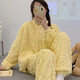 Fleece pajamas for women in autumn and winter warmth and thickened coral fleece home clothes cardigan zipper simple solid color flannel set HS983 m white jacquard zipper L