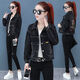 Shang Yuqing retro brown denim short jacket 2025 early autumn denim jacket for women 2025 spring and autumn new denim jacket Korean wide 9901# embroidered sequin blue S code recommended 80--100Jin [Jin equals 0.5 kg]