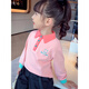 Nuo Dou Xiong girls long-sleeved lapel T-shirt spring and autumn new style 5 children's embroidered Polo shirt little girl Korean style bottoming top light pink 120 size