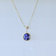 DRJEFUN18 natural tanzanite oval necklace adjustable gold simple bezel inlaid jewelry tanzanite blue and purple necklace blue and purple necklace