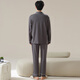 Langsha pajamas men's pure cotton 7A antibacterial and mite removal spring and autumn long-sleeved cardigan suit loose and simple men's home wear