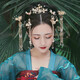 Hanfu hair crown for women, ancient style phoenix crown headdress, full set of ancient costumes, fairy style tassels, rocking wig hairpin, nine-piece set