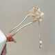 Dragon Girl Retro Enamel National Style Peony Hairpin New Chinese Style Ancient Style Hair Accessories Hairpin Hairpin Beige Peony Hairpin