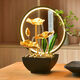 Feng shui rotating water ornaments to generate wealth and circulating water creative lotus pond moonlight living room office study opening gift lotus pond moonlight # 011 upgraded version