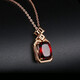 Tingliang 3.4 carat natural garnet pendant 18K rose gold colored treasure necklace for your lover. Ready stock with 18K gold necklace.