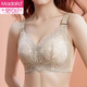 Modal Big Breast Reducing Bra Thin Breast Reduction Slimming Secondary Breast Gathering Anti-Sagging Bra Cup No Wires Large Size Champagne Skin 75C