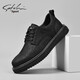 Sachi Men's Shoes Business Casual Shoes Spring and Autumn Trendy Shoes Versatile Casual Shoes Soft Sole British Style Low-top Men's Shoes Black Leather Shoe Size 40