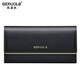 Gorola 2025 New Women's Wallet Long Genuine Leather Clutch Women's Wallet Coin Purse Wallet Large Capacity Multiple Card Slots Classic Black - Anti-Theft Brush