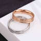 Colored gold ring men's AU750 platinum frosted women's model 18K couple rose gold proposal rose gold men's ring