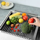 Baijie Kitchen Sink Drain Rack Pool Tableware Water Control Rack Silicone Foldable Storage Roller Curtain 18 Tubes