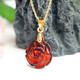 Tris raw amber pendant, water purification blood amber rose necklace, jewelry pendant, Valentine's Day gift for mom and wife, blood amber rose pendant (with silver chain)