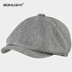 SOMUBAY hat men's spring and autumn beret middle-aged dad British retro progressive hat octagonal hat newsboy hat men's four-season hat gray one size fits 56-61CM