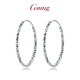 GsunG platinum large earrings for women PT950 shiny laser beads large inner diameter earrings platinum ear hooks for women fashionable style b earrings about 4.5g 2.3cm inner diameter pre-ordered