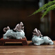 Zhenfan Pixiu ornaments, a pair of ceramic Ge Kiln Pixiu Piqiu home living room shop decoration office home decoration Ge Kiln Feitian Pixiu (pair)