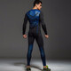 Yihaote (yihaote) spring and summer thickened velvet thermal tights for men quick-drying long-sleeved fitness clothes for men high elastic sports basketball running sweat-absorbent elite black pants + blue and silver suit need to add velvet to take a message L (170-175 height. 120-135 Jin Jin equals 0.5 kg)