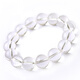 BOSFRU natural white crystal bracelet, ice seed raw stone, single circle transparent beads, loose bead bracelet, high-end gift for boyfriend and girlfriend, white crystal bracelet-10mm