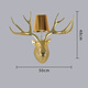 Shusheng European wall lamp indoor foyer Nordic retro industrial style deer antler lamp personalized creative living room aisle American antique deer head decoration B3038-electroplated gold