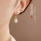 Ancient Hetian Jade Earrings for Women 2025 New Silver Earrings Birthday Gifts for Women Light Luxury Niche High-end and Practical White Jade Water Drops Hetian Jade Silver Earrings-Gift Box