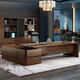 Solid wood leather boss desk president desk simple modern atmosphere boss painted executive desk office boss desk 1.6 meter table without edge cabinet