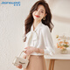 Jeanswest long-sleeved shirt women's autumn top French bow temperament women's professional wear shirt white M