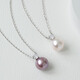 Pearl Queen Princess Diana Edison Pearl Pendant S925 Silver Purple White Pearl Necklace Birthday Gift White 11-12mm