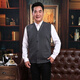 Quan Yingyue's elderly clothes Spring and Autumn New V-neck Vest Cardigan Vest Daddy's Clothes Men's Wool Knitted Vest Sweater Thin Light Gray 2XL Number of 135 Jin [Jin equals 0.5 kg]-150 Jin [Jin equals 0.5 kg]
