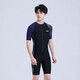 Yobel Men's Swimwear Professional One-piece Swimsuit Teenagers Sunscreen Quick-drying Plus Size Adult Surf Suit Summer Black with Blue Flowers XL Weight 110-130Jin Jin is equal to 0.5 kg
