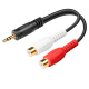 Weiyan geeignet für Mobiltelefon TV rot und weißer Audio-Kopfhörer-Lautsprecher Adapter-Konvertierung Kabel Doppelte Lotus Männlicher Kopf zum 3,5-mm