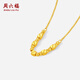 Saturday Blessing Yellow 18K gold necklace for women simple gold bead pendant clavicle chain as a holiday gift for girlfriend 40+5cm tail chain