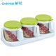 
Camellia three-group round glass seasoning bottle seasoning box rack Salt tank large salt box 300ML*3 color random small material box