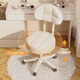 Lin's boy makeup chair home room backrest simple office chair girls bedroom dresser stool student dormitory computer chair off-white rotatable lift with universal wheel