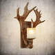 Shusheng European wall lamp indoor foyer Nordic retro industrial style deer antler lamp personalized creative living room aisle American antique deer head decoration B3038-electroplated gold