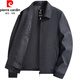 皮尔卡丹（pierre cardin）中老年夹克男爸爸春秋款外套老年人爷爷父亲秋装K休闲 826翻领深咖色【春秋款】 4XL 195:建议175-200斤