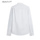 Gant / Gantt Spring Cotton Shirt Top Simple et polyvalent blanc Broide Logo Bouton Collier à manches longues Men 110 White L