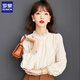 ROMON Lace Shirt Women's Spring, Autumn and Winter French Long Sleeve Fashionable 2025 New White Bottoming Top 2205 L (111-120Jin Jin equals 0.5 kg)