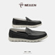 MELLEN high-end brand Doudou shoes men's new first-layer cowhide business casual leather shoes one-leg professional suit men's shoes black 41
