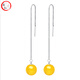Nanzhu Family Drops of water form beads, amber earrings, 925 silver beeswax ear wire, exquisite earrings for mother and wife, 7.0-8.0mm beeswax