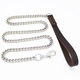 Dog leash, dog leash, dog walking leash, stainless steel dog leash, small, medium and large dog chain, border collie, husky, golden retriever, Labrador, German Shepherd Doberman, pet supplies, first layer soft leather + stainless steel, total length 150 cm, medium size (40 100) Jin Jin equal to 0.5 kg, for dogs