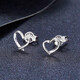 CHINA GOLD platinum love earrings as a gift for your girlfriend, about 0.95g