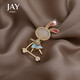 Jay Rabbit Brooch Women's High-end Corsage Suit Accessories Birthday Gift for Elder Mothers and Mother-in-law