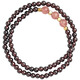 BOSFRU garnet bracelet, genuine wine red, natural purple tooth black double-circle multi-circle crystal bracelet gift for girlfriend and mother, garnet double-circle bracelet, suitable for wrist circumference about 16cm