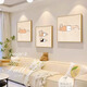 
Aohan's family's living room decoration painting cream style sofa background wall mural painting Happy Home Healing Combination Restaurant hanging painting E686 30*30cm crystal porcelain aluminum alloy gold frame