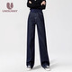 Maternity wear, autumn and winter outer wear jeans, velvet thickened trousers, loose pregnancy straight-leg pants, belly-supporting wide-leg casual pants, dark blue, spring and autumn style, L recommended 110 130Jin Jin equals 0.5 kg