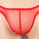 Ye Zimei men's sexy underwear ultra-thin fully transparent sexy underwear men's low-waist see-through mesh temptation U protruding hair thong men's T-pants 4126 red one size